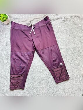 💜 Adidas Supernova Climalite Cropped Running Leggings Purple Activewear Gym L